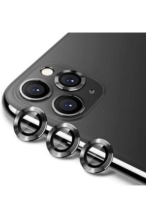 Iphone 11 Pro Max Metal Çerçeveli (siyah ) Kamera Koruma Lensi TYC00221030056