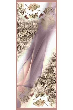 Pudra Krem Şal Çiçekli Desen Elegante Seri Eşarp Askısı İle Birlikte 75 x 200 cm 15262