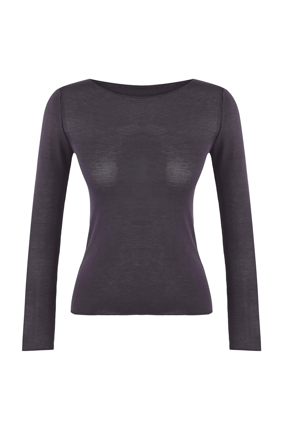 Trendyolmilla  Wardrobe Essentials Antrasit Basic İnce Triko Kazak | TWOAW26KZ00112 - Görsel 5