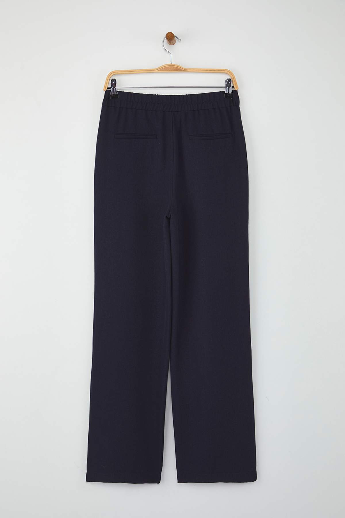 Trendyolmilla  Lacivert Straight/Düz Kesim Dokuma Kumaş Pantolon TWOAW22PL0321 - Görsel 7