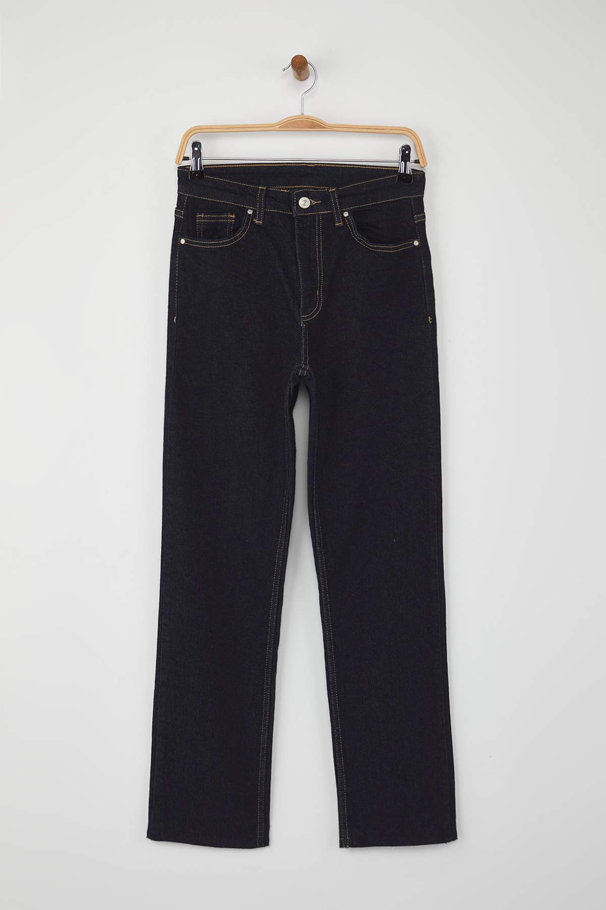 Trendyolmilla  Koyu Mavi Yüksek Bel YENİ MOM Orta Esnek Jeans TWOAW26JE00026 - Görsel 6