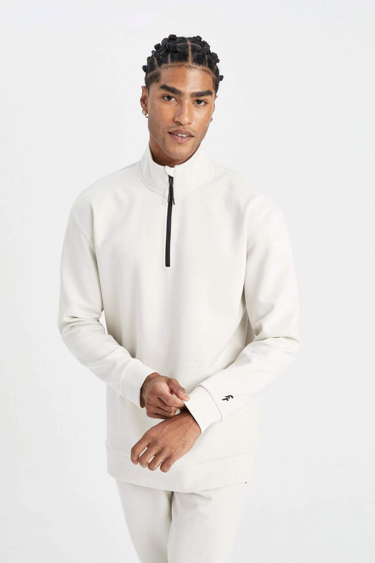 DeFacto-DeFactoFit Standard Fit Stehkragen Reißverschluss Sport Sweatshirt D2022AX24AU 6