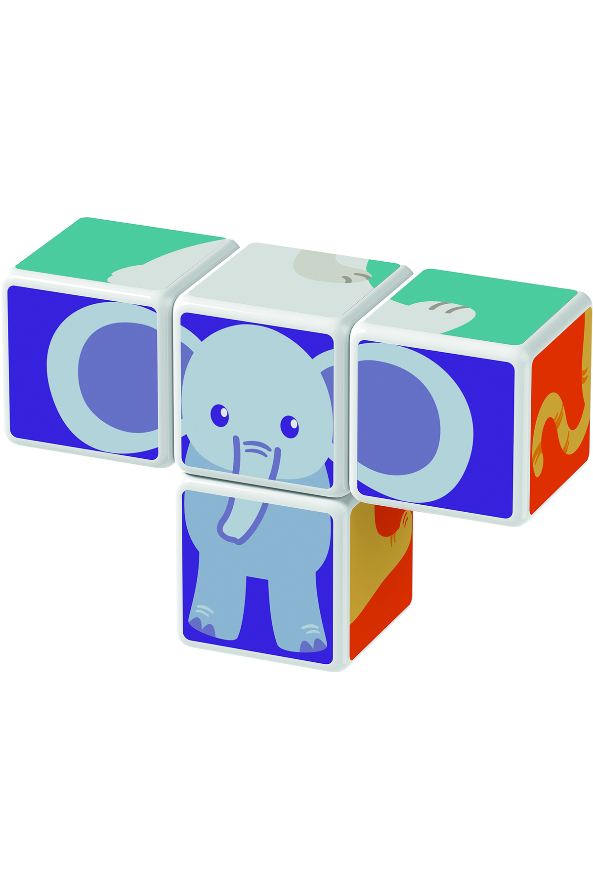 مکعب جادویی، حیوانات چاپ‌شده + کارت‌ها، اسباب‌بازی STEM برای کودکان، ۱۰۰٪ بازیافتی، ساخت سوئیس، مول
