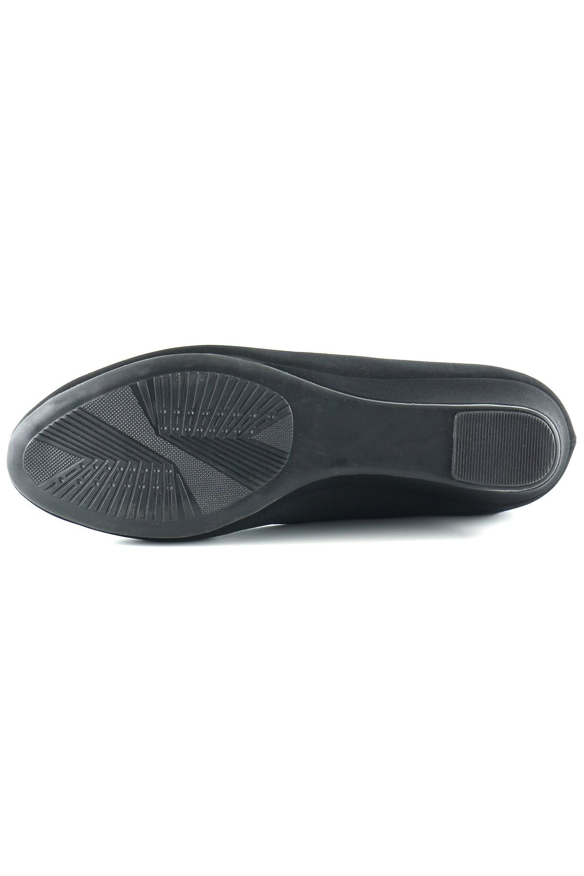 Erkan Saçmacı-Maya Black Crepe Round Toe Wedge Heeled Casual Shoes 7