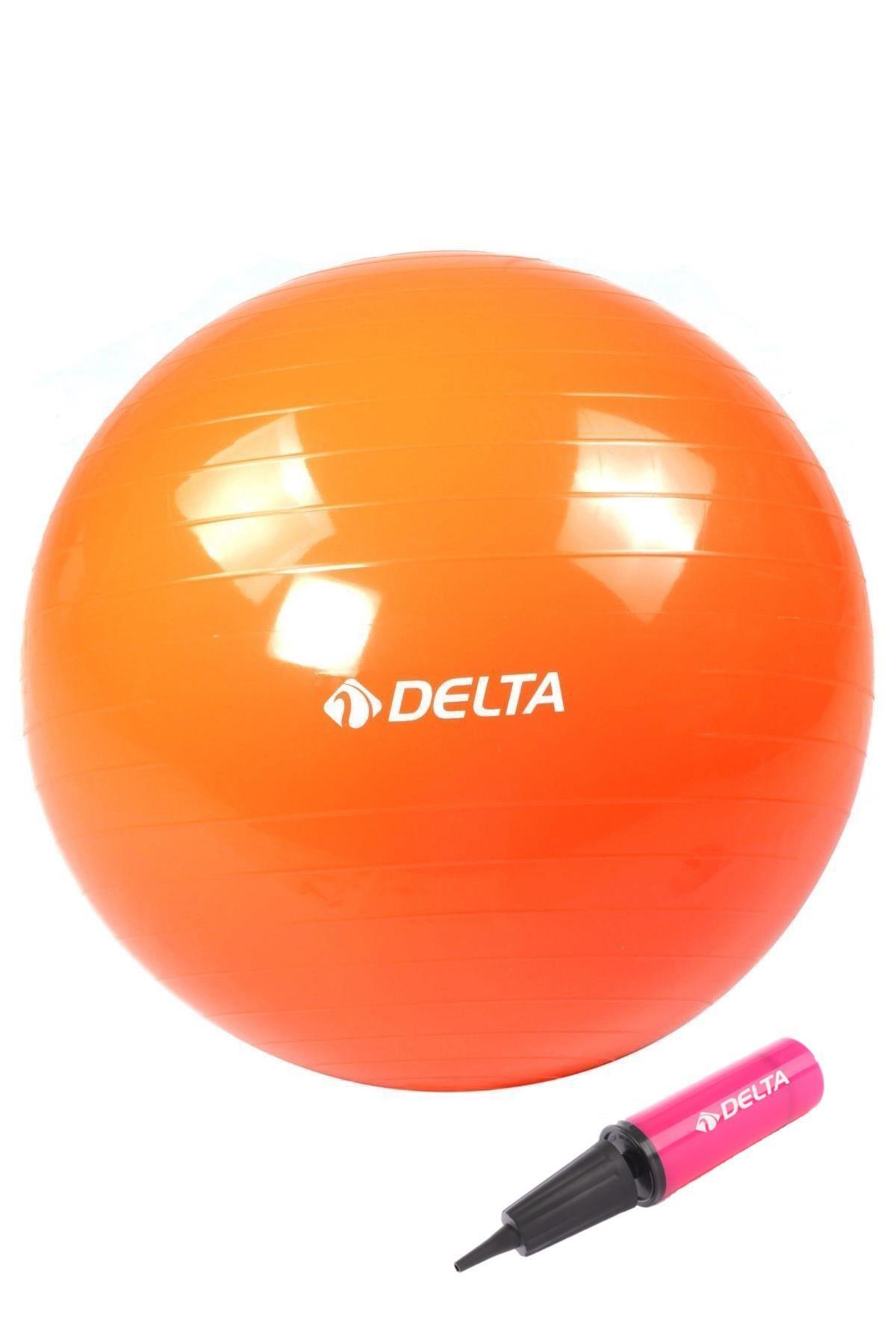 Delta 75 Cm Deluxe 170 Cm - 179 Cm Boy Aralığında Olanlar Için Uygun Turuncu Pilates Topu Ve Pompa Seti