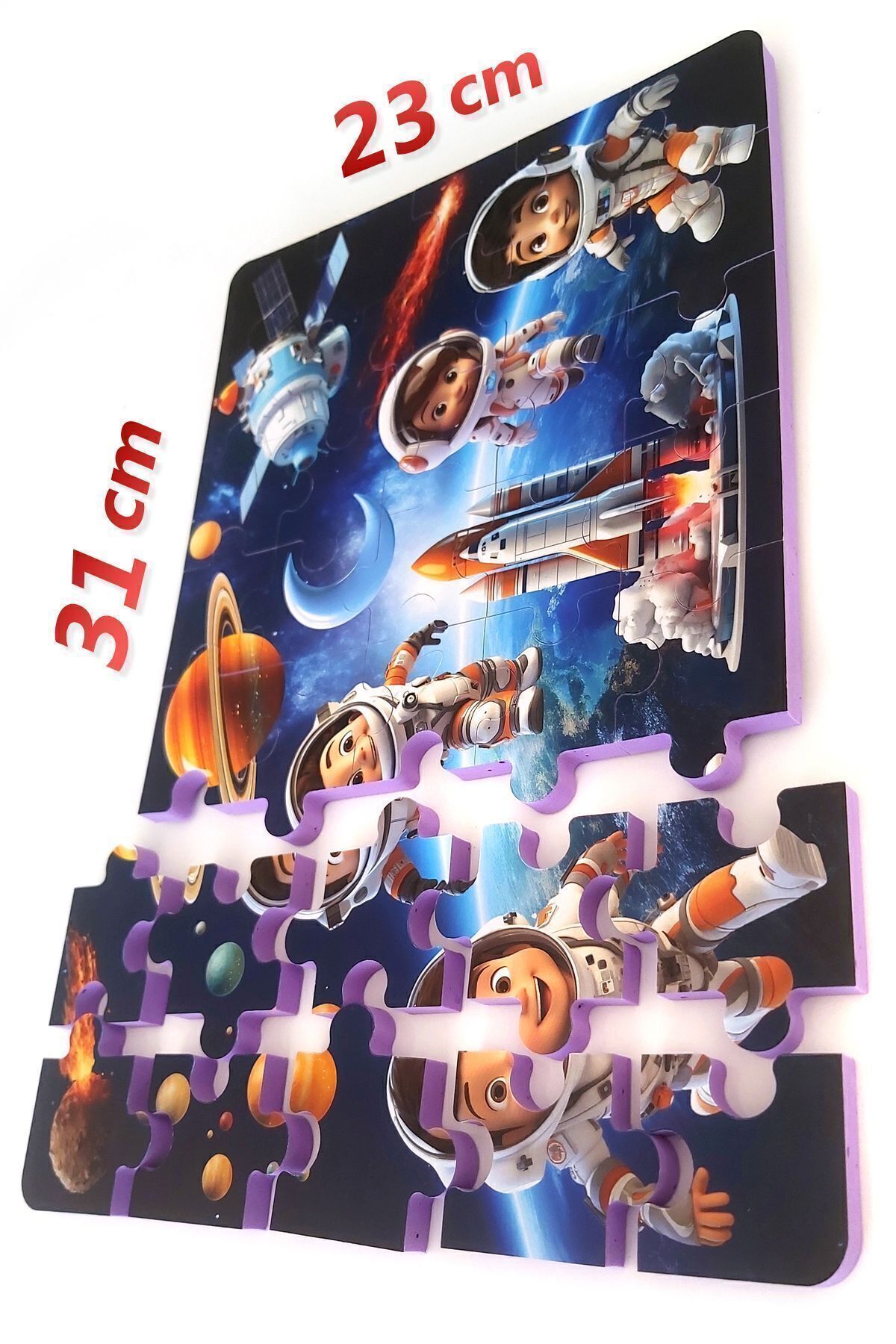 EVAKANCA 35 Parçalı Kalın EVA Puzzle Yapboz Uzay Astronot fotoğrafı 2 (önizleme)