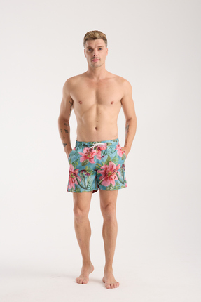 Arsinoe Hibiscus Desenli Deniz Şortu