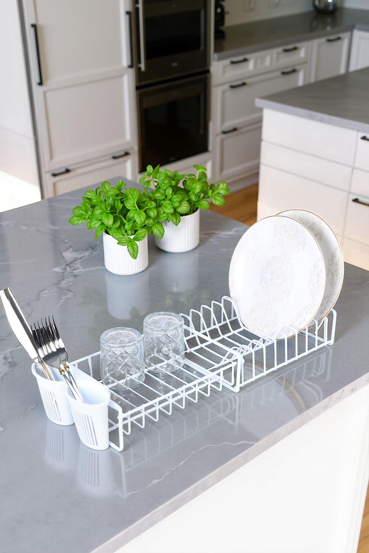Lifetime Stainless Metal Dish Holder Interlocking Kitchen Arrangement Dish Drying Basket 20x48cm