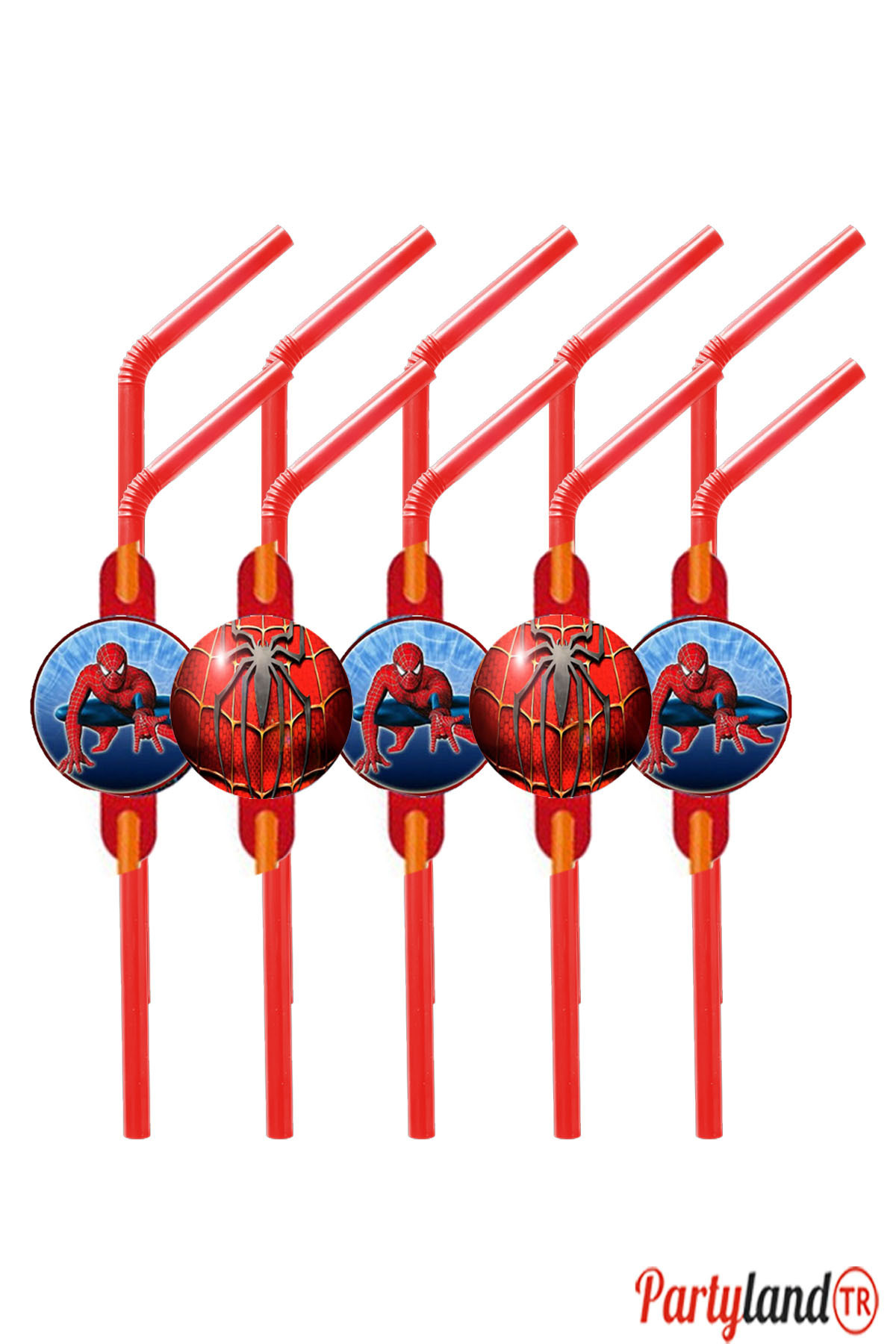 PartylandTR Örümcek Adam Temalı Pipet 10 Adet
