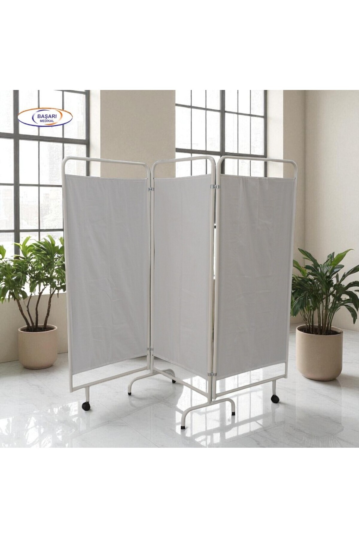 BAŞARI MEDİKAL 3 KANATLI METAL HASTANE PARAVANI