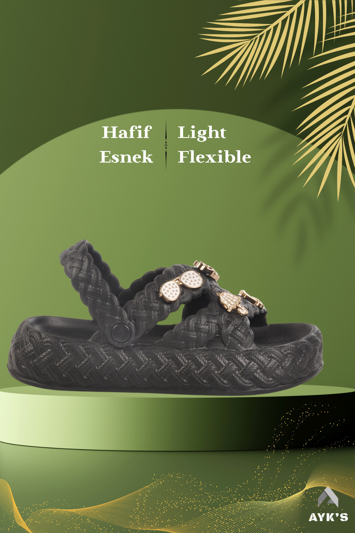 AYK'S-Black Lightweight Women's Slippers 804 Z 1