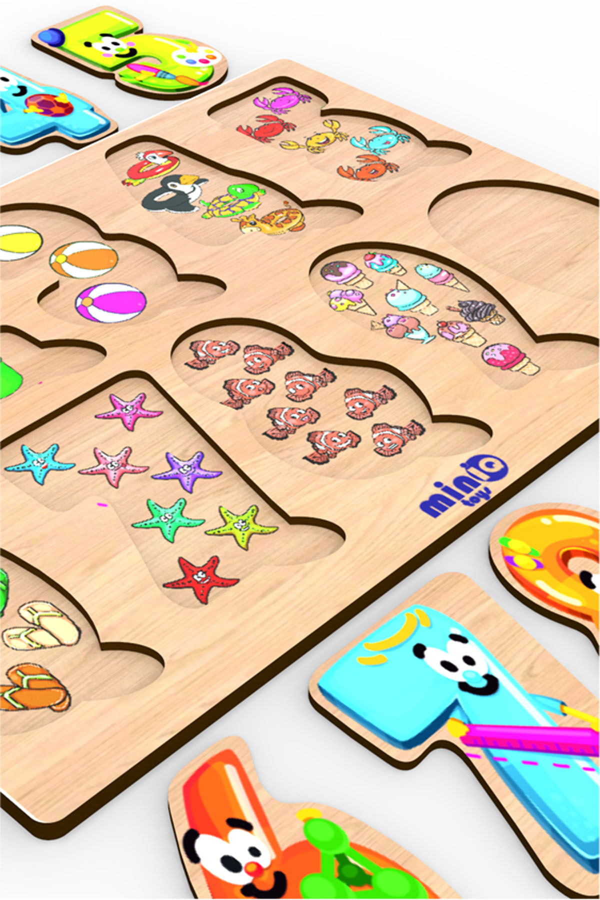 minİQ toys Ahşap Türkçe Sayılar ve Geometrik Şekiller 2’li Set Eğitici-öğretici Yapboz fotoğrafı 4 (önizleme)