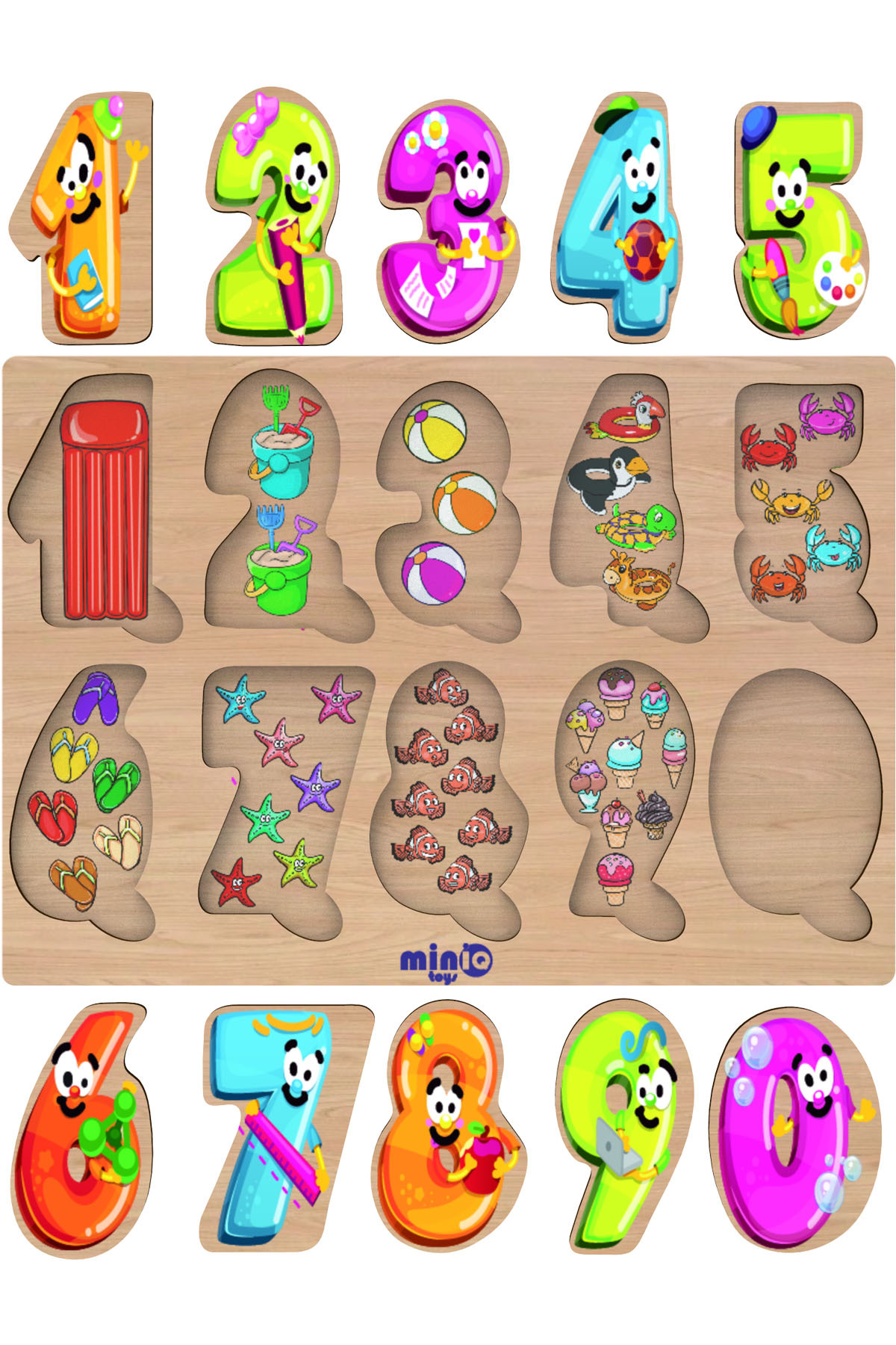 minİQ toys Ahşap Türkçe Meyveler+meslekler+sekiller+sayilar 4’lü Set Eğitici-öğretici Yapboz fotoğrafı 6 (önizleme)