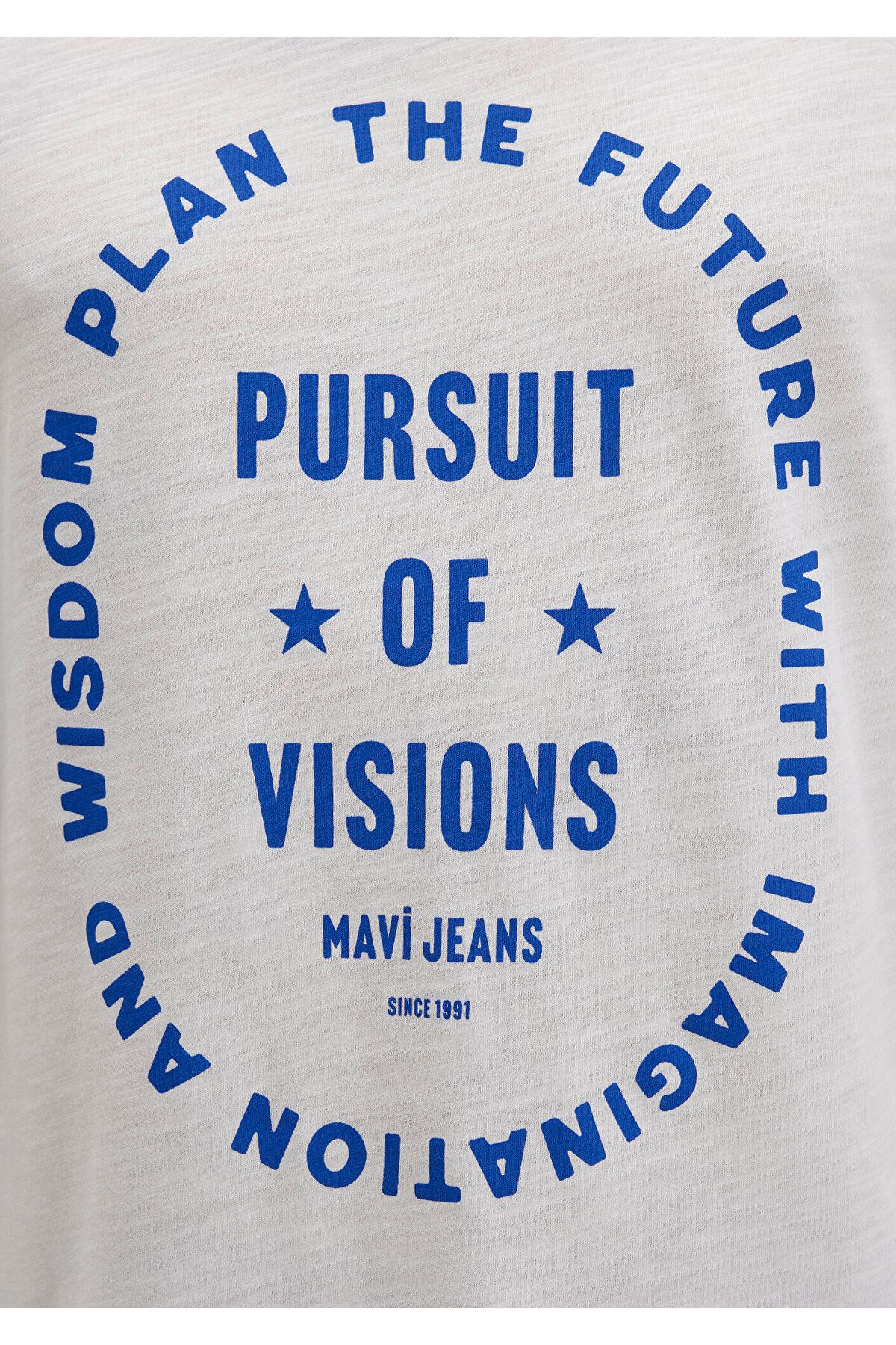 Mavi-White T-Shirt with Piping Detail Loose Fit / Loose Relaxed Fit 0612954-70057 7