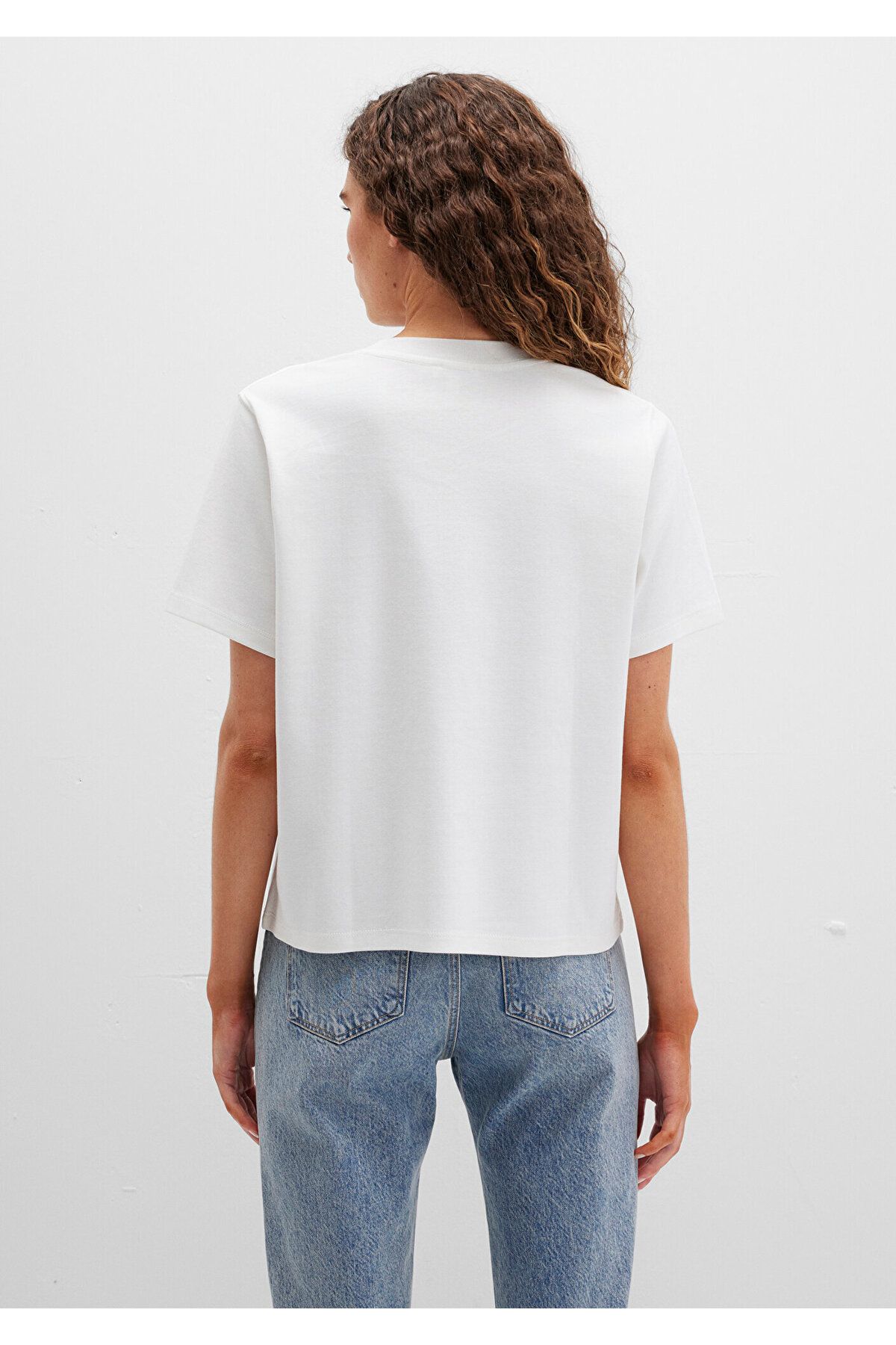 Mavi-Tricou alb cu imprimeu cu logo Loose Fit / Loose Relaxed Fit 1612829 -80194 6