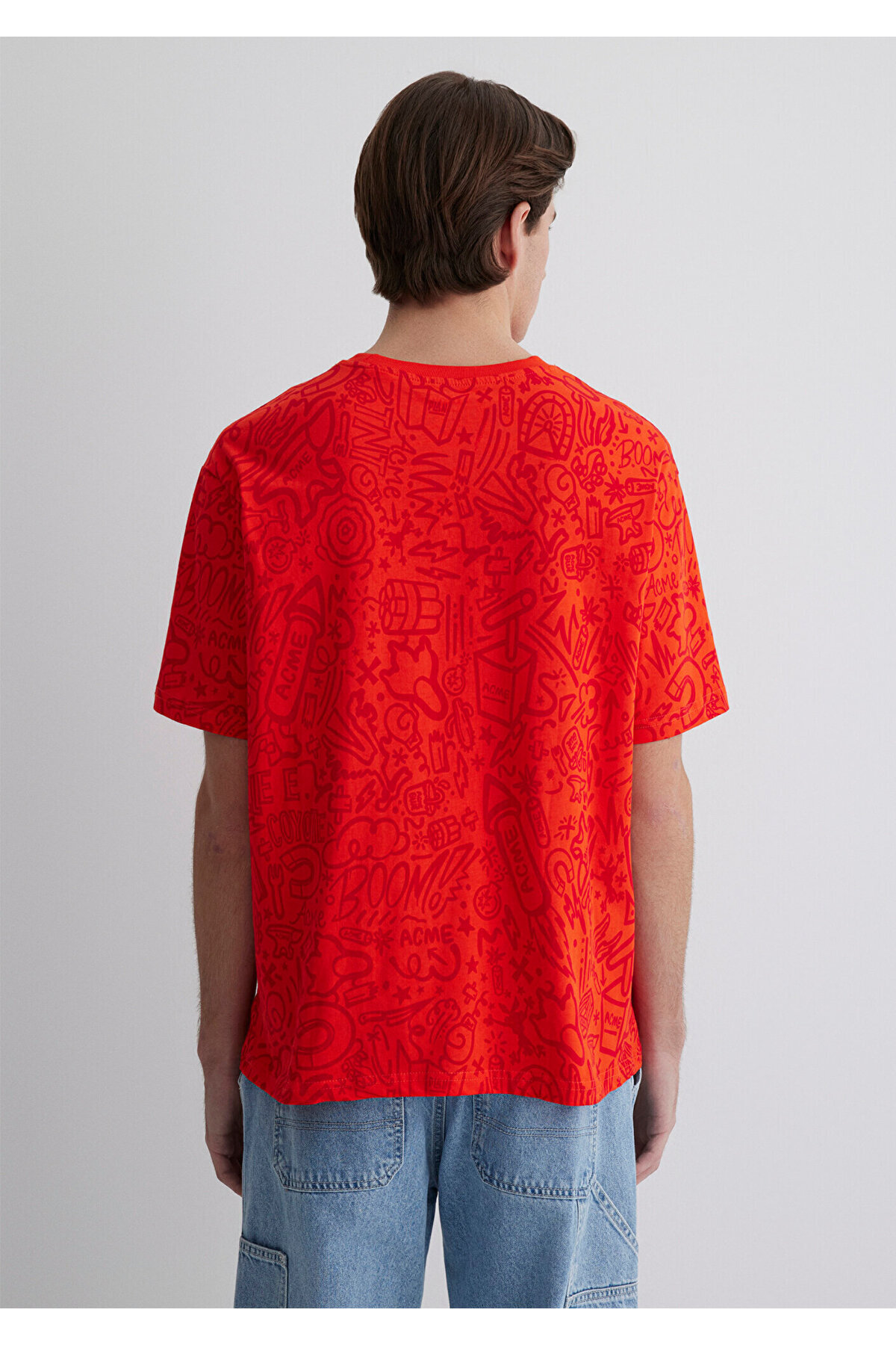 Mavi-Road Runner Printed Red T-shirt - Loose Fit 0611244 -70471 4
