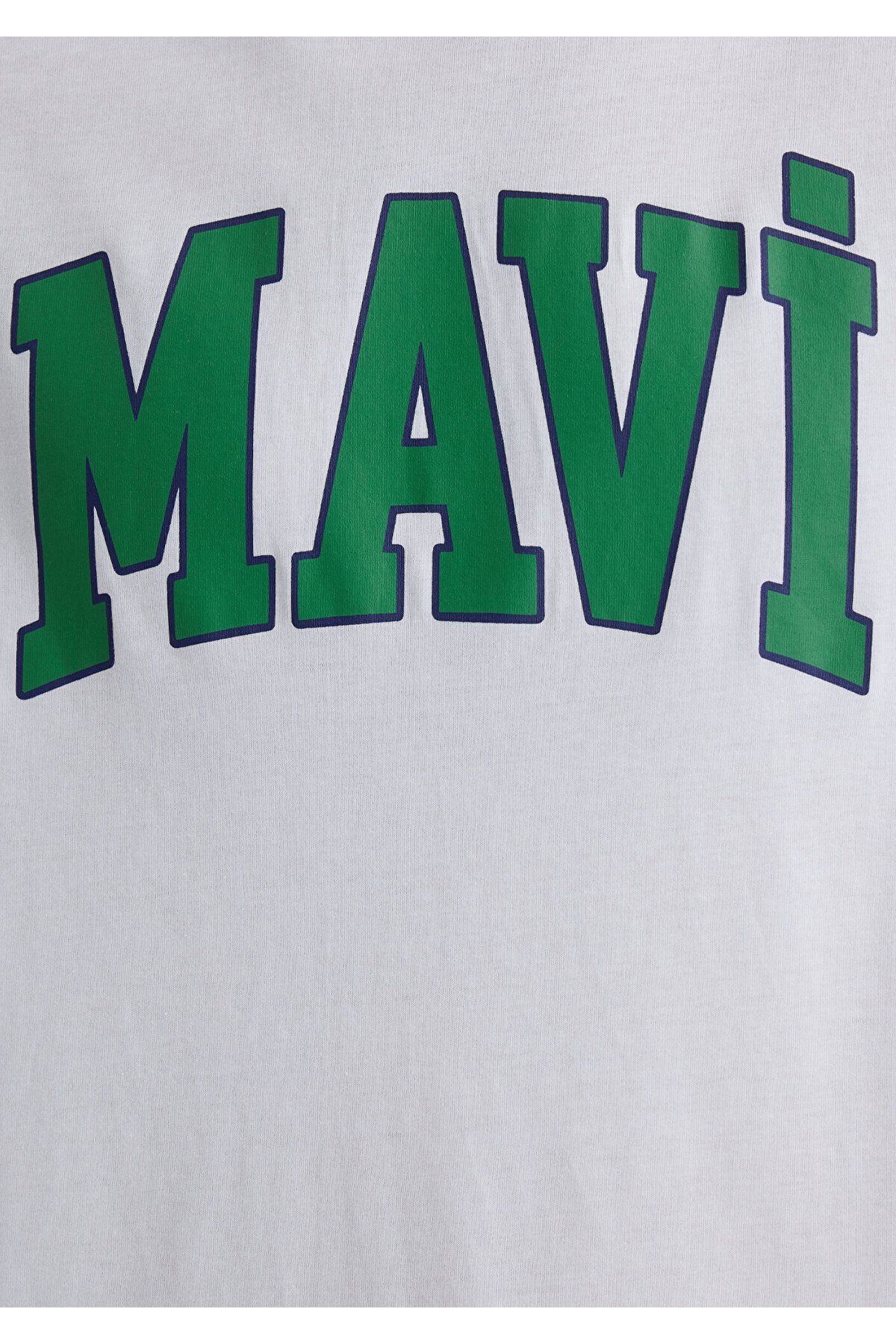 Mavi-Λευκό T-shirt με λογότυπο Loose Fit / Loose Relaxed Fit0611711-620 6