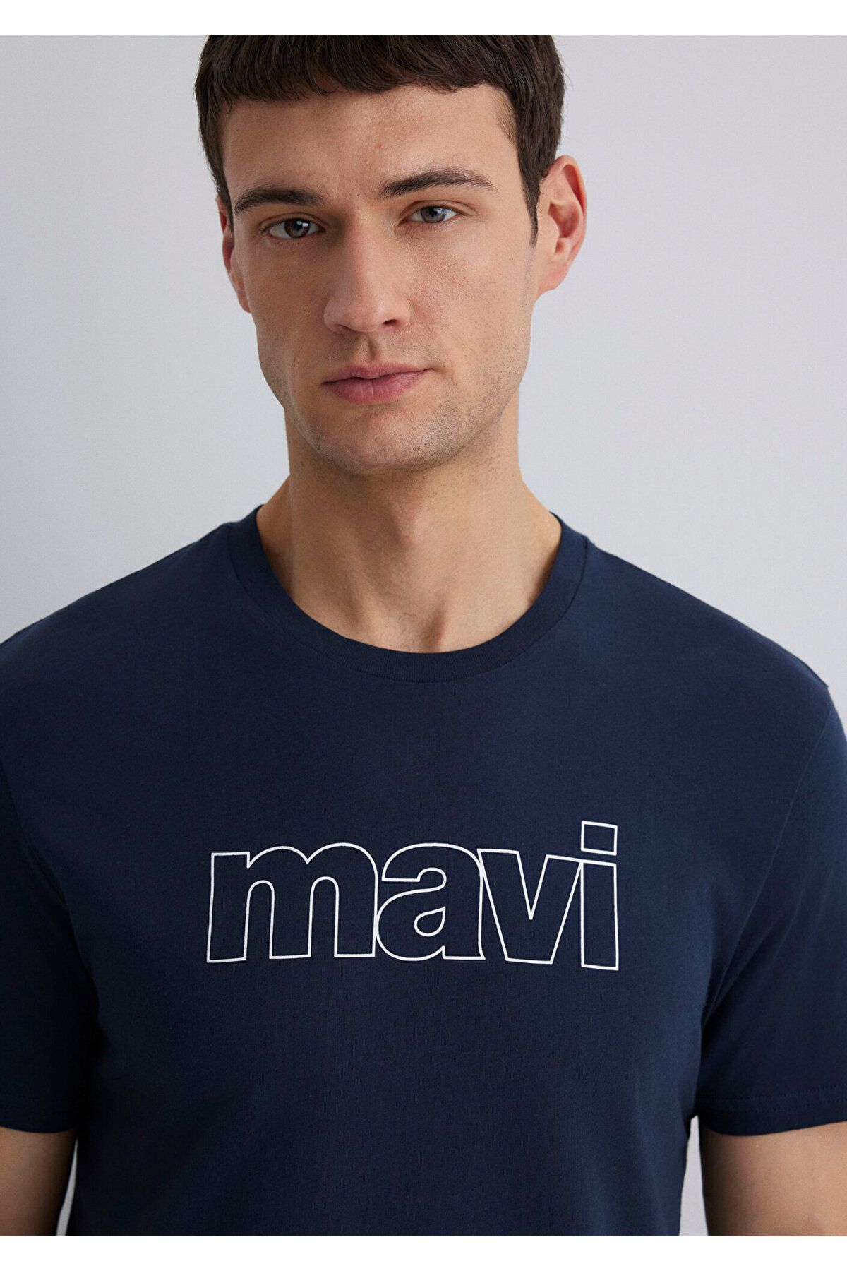 Mavi-Тъмносиня тениска с лого с принт / Slim Fit 065781-28417 6