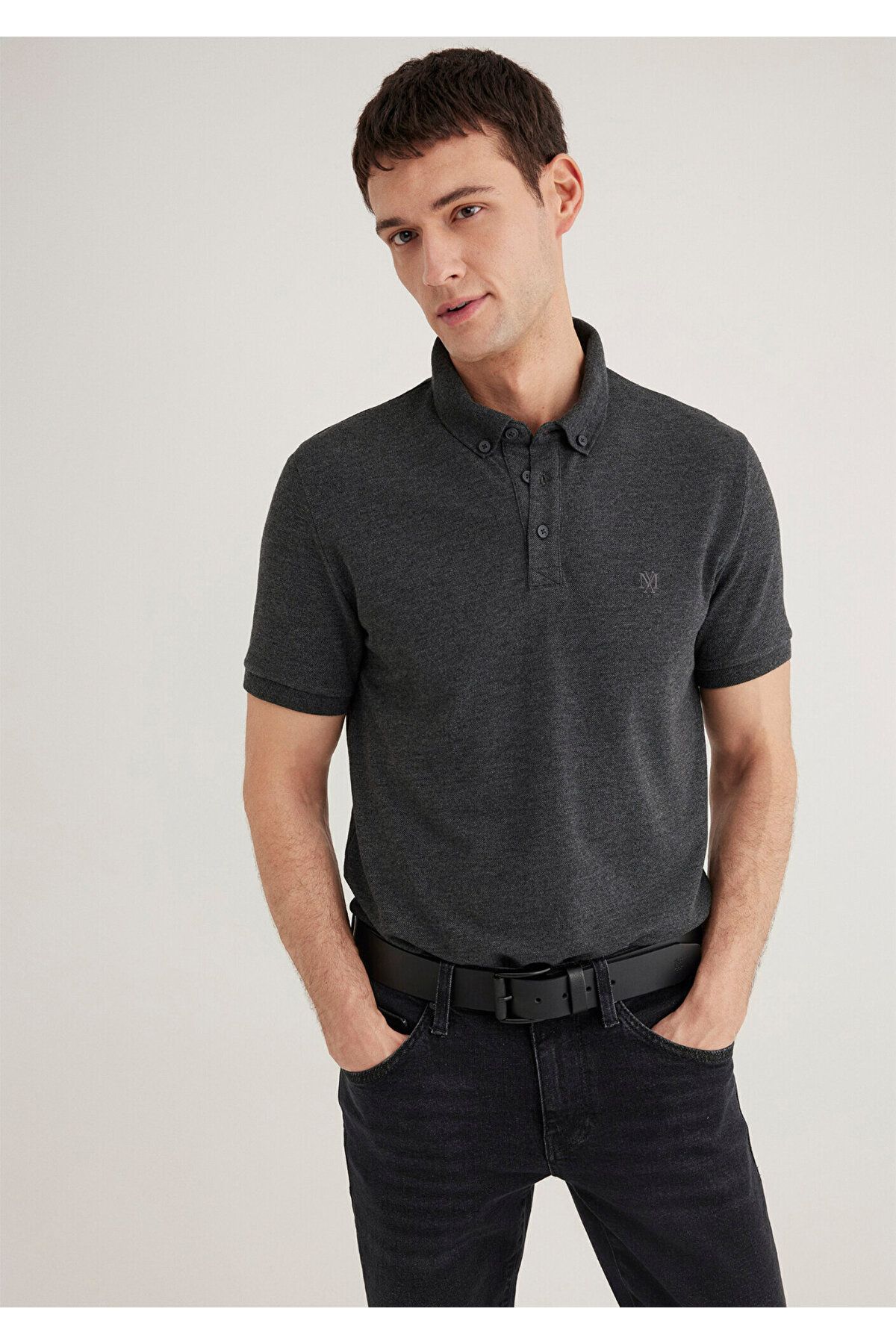 Mavi-Anthracite Slim Fit Polo T-shirt -063247-28392 2