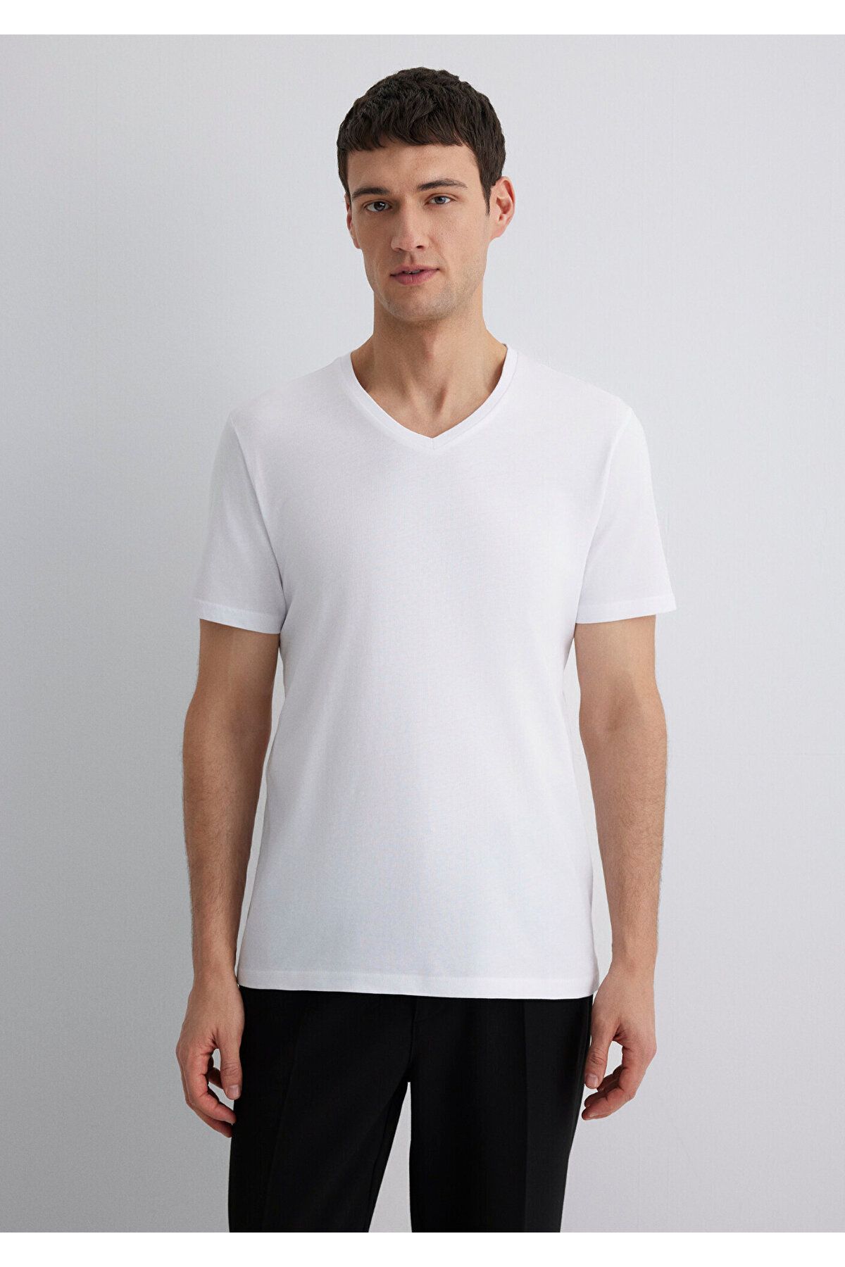 Mavi-Λευκό μπλουζάκι με V-neckSlimFit - 065586 -620 4