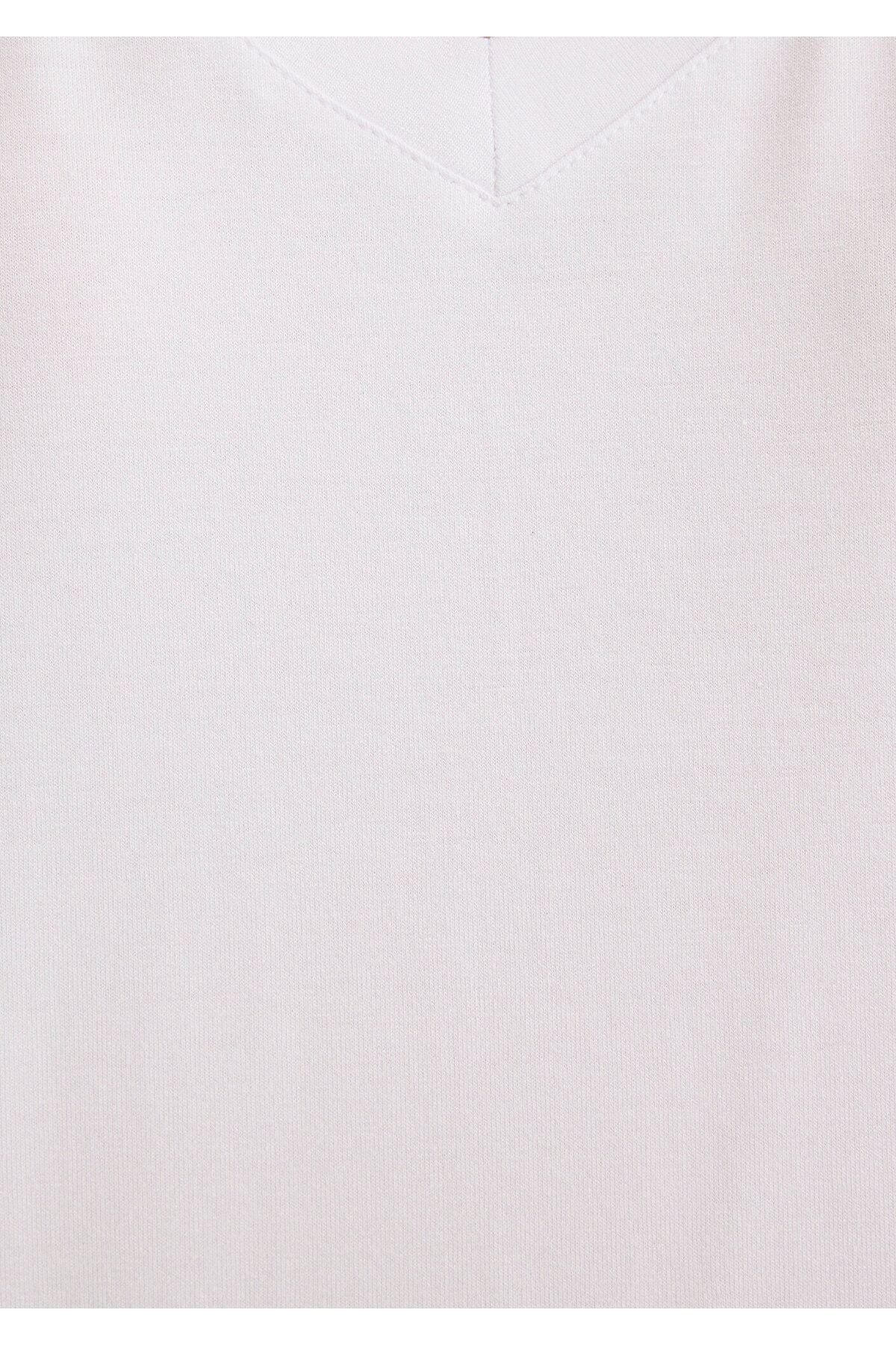 Mavi-Tricou alb de bază viscoză cu decolteu în V Regular Fit 167714 -620 6