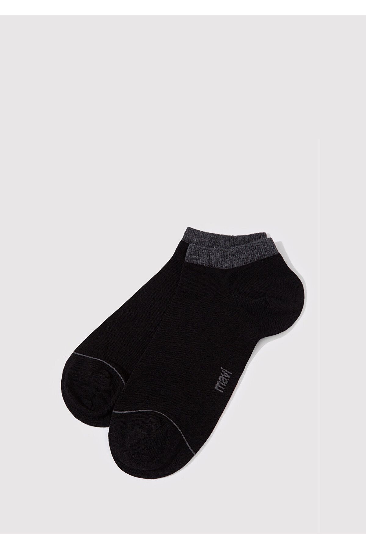 Mavi-2 Pack Gray Black Booties Socks 090273-15903 2