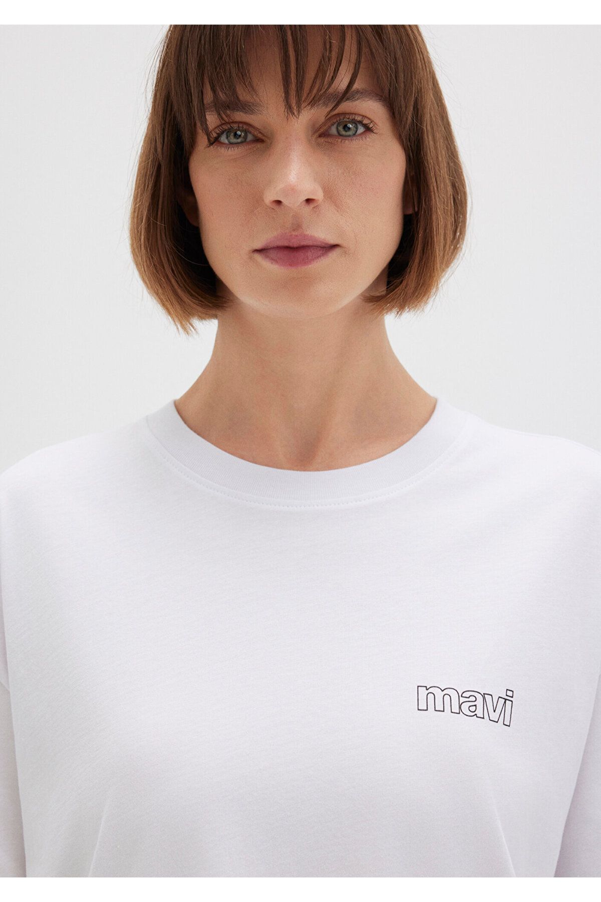 Mavi-Λογότυπο Λευκό T-Shirt Loose Fit 1611309-620 6