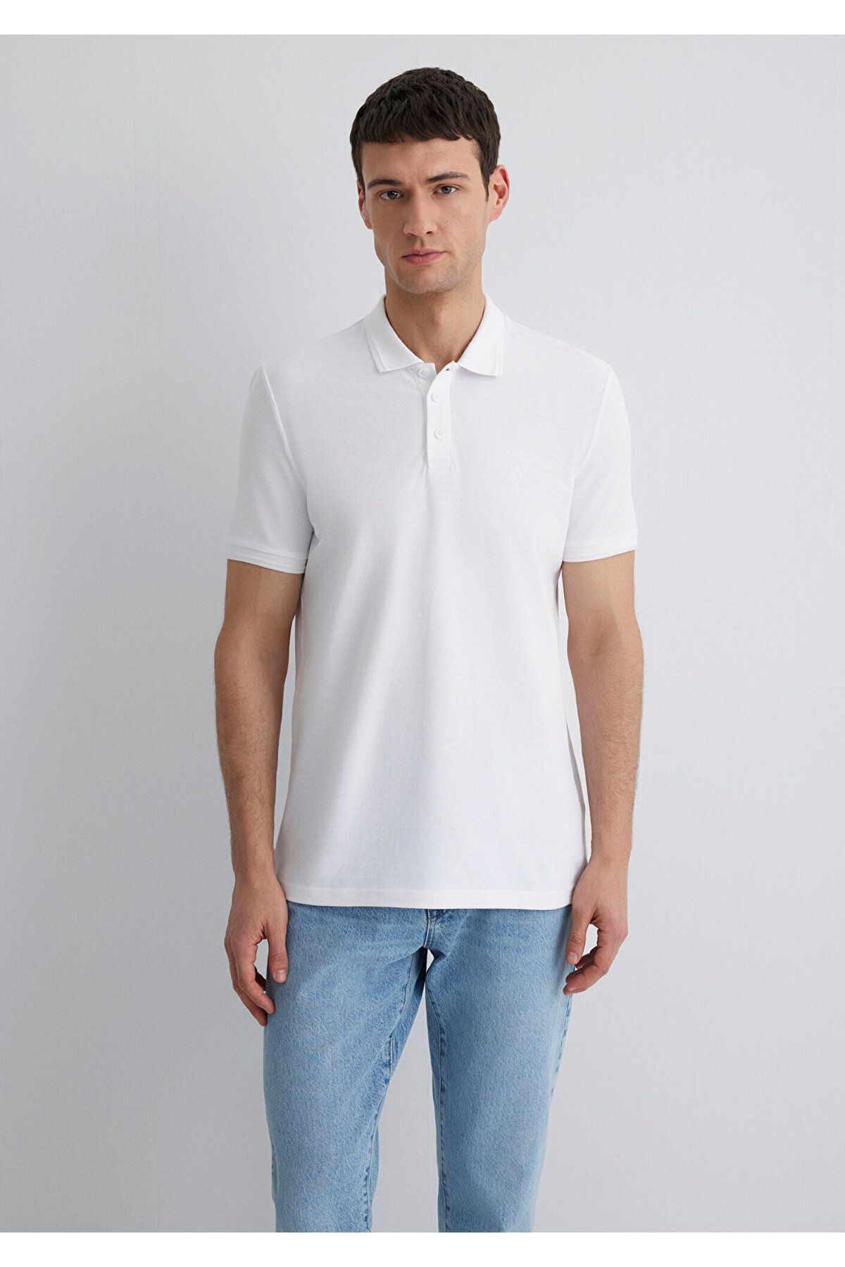 Mavi-Λευκό μπλουζάκι Polo Slim Fit / Στενό κόψιμο 064946-27879 3