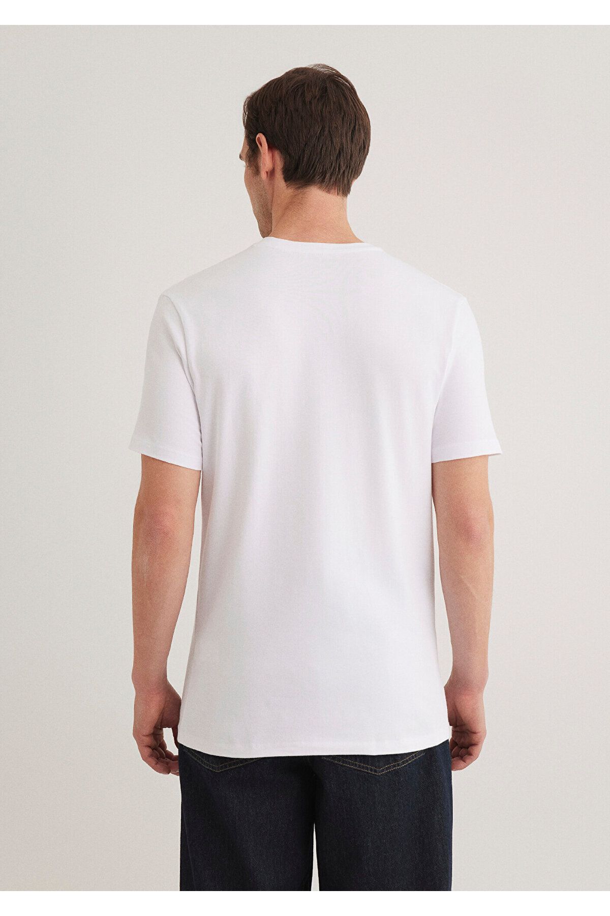 Mavi-Stretch V-λαιμόκοψη Λευκό Basic T-Shirt Εφαρμοσμένο / Εφαρμοσμένο κόψιμο 061748 -620 6