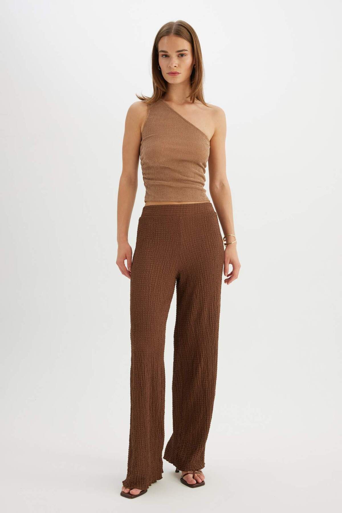 DeFacto-Regular Fit Elastic Waist Basic Απλό Παντελόνι D4415AX24AU 1