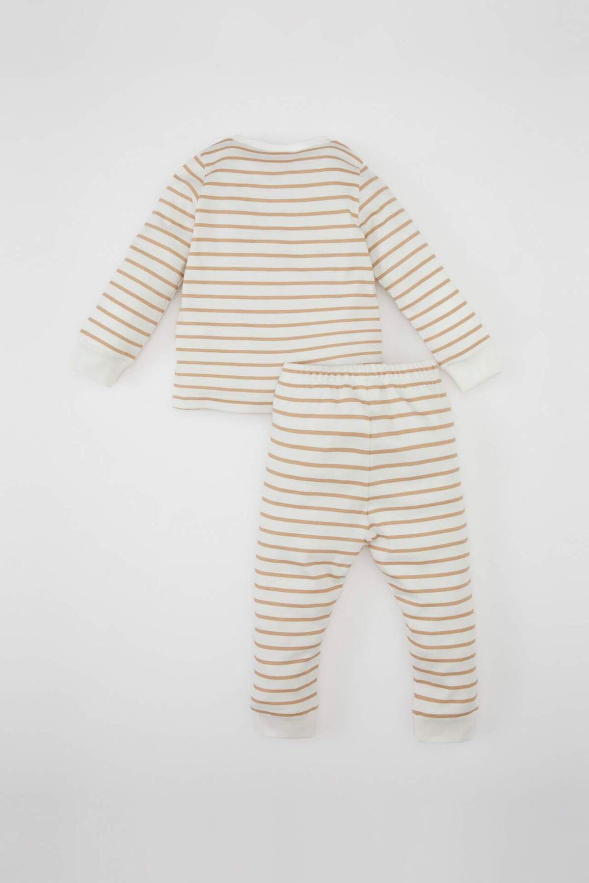 DeFacto-Set pijamale cu dungi pentru bebelusi - maneca lunga, talie elastica, scop lung D1777a524au 7