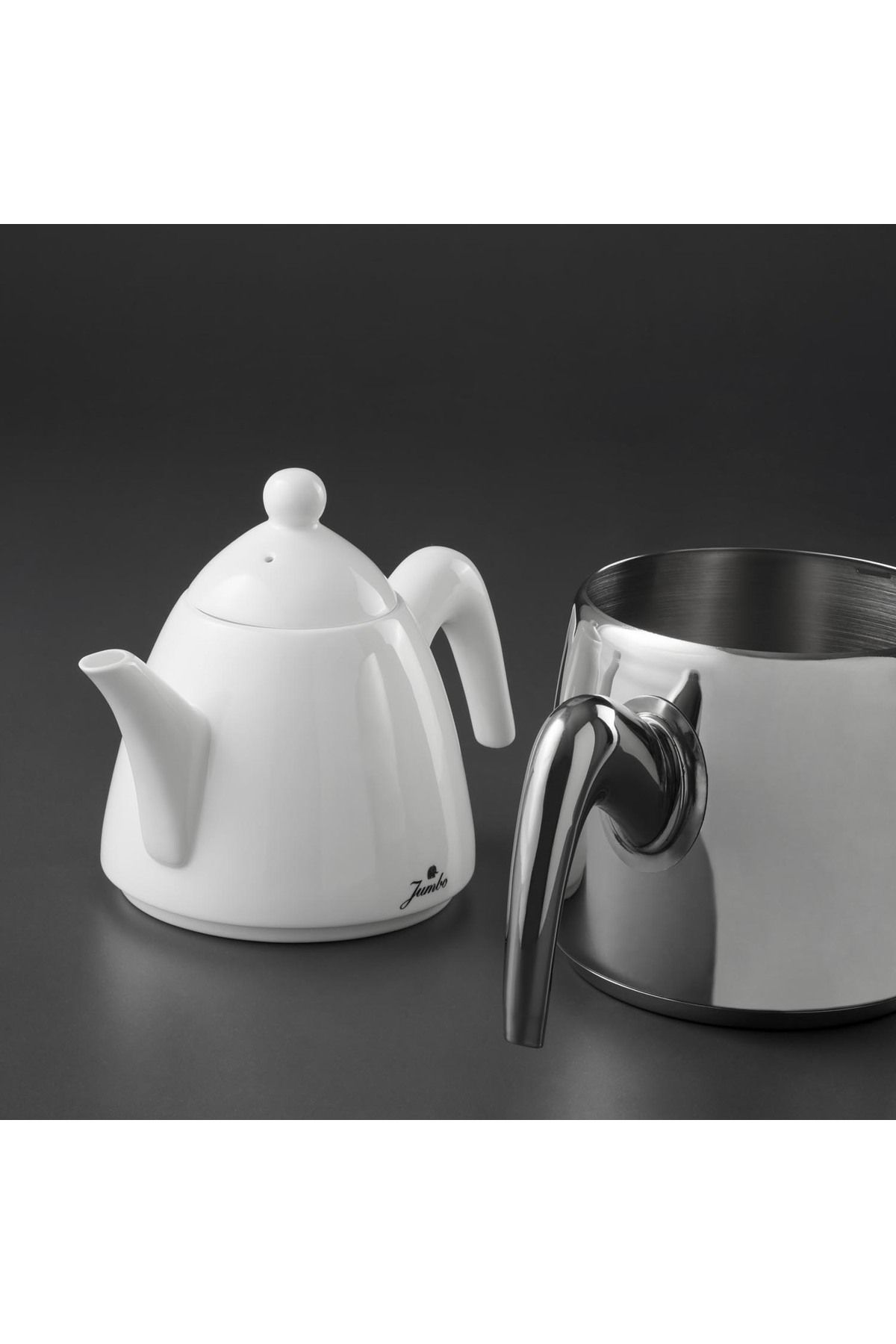 Jumbo-6500 Steel Handle Porcelain Teapot 2