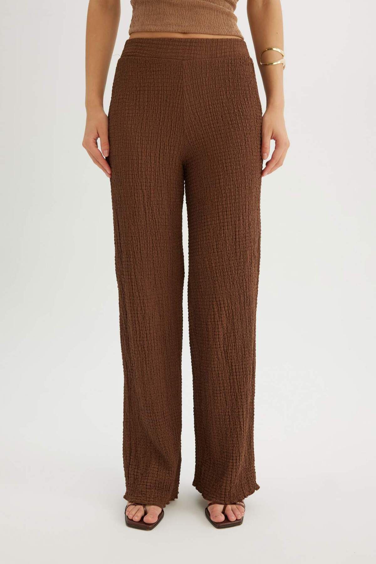 DeFacto-Regular Fit Elastic Waist Basic Απλό Παντελόνι D4415AX24AU 4