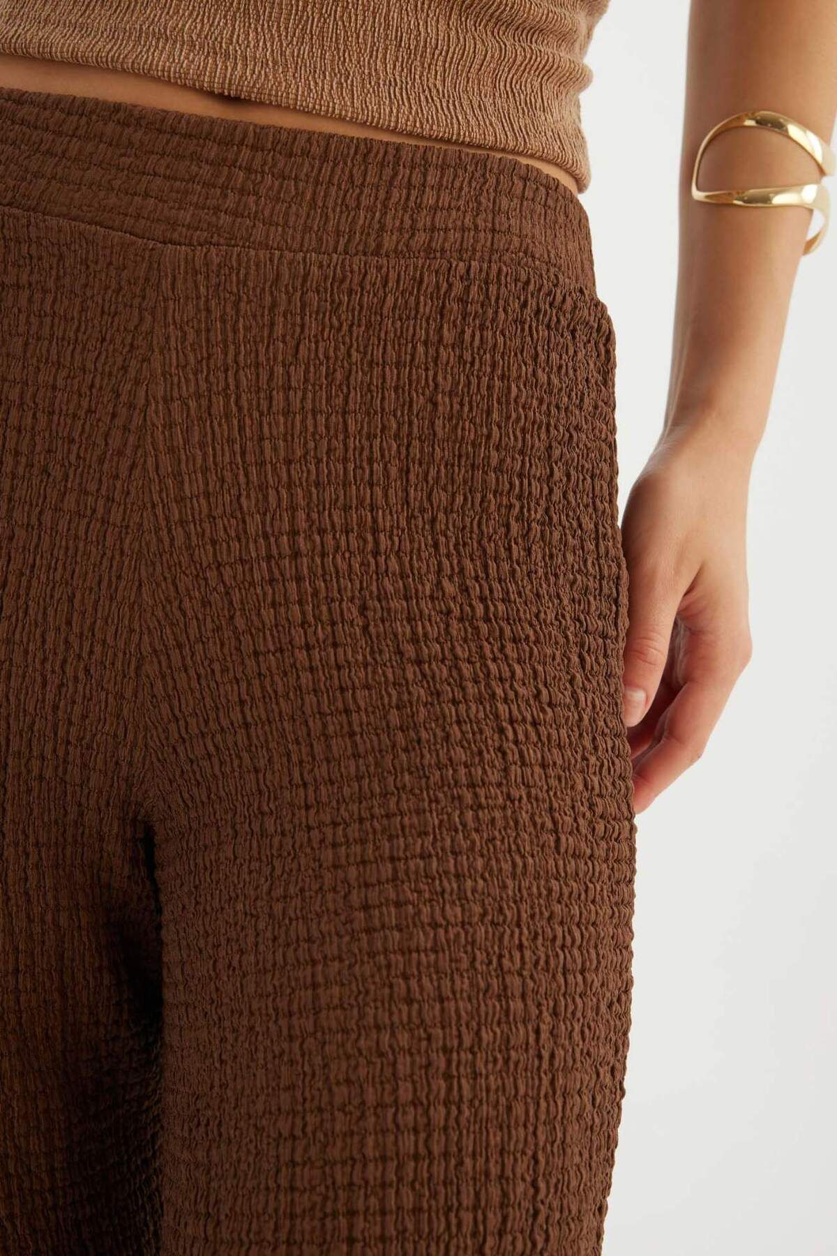 DeFacto-Regular Fit Elastic Waist Basic Απλό Παντελόνι D4415AX24AU 5