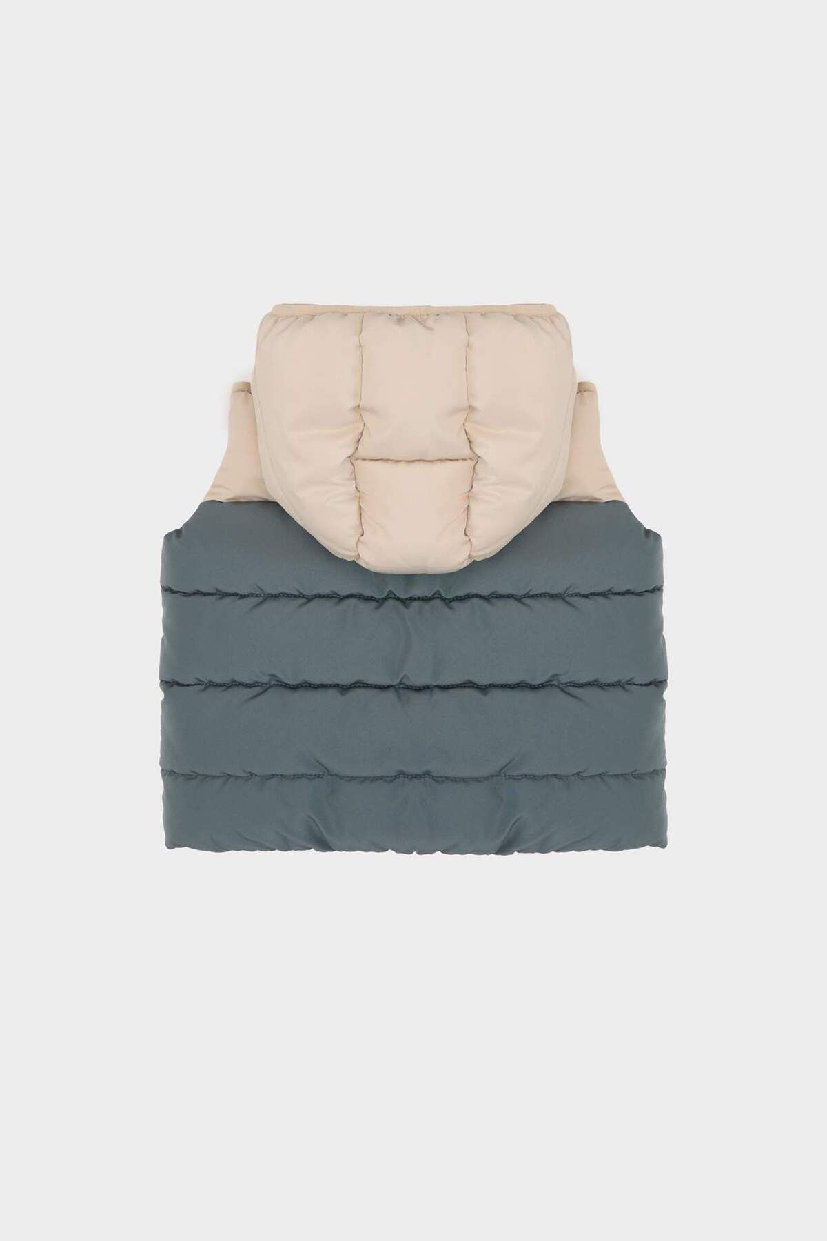 DeFacto-Baby Boy Water Repellent Fleece Lined Color Block Pattern Hooded down Vest A2848A524Au 4