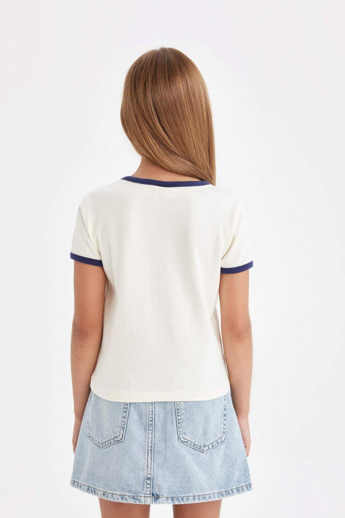 DeFacto-Disney Mickey & Minnie T-Shirt für Mädchen – Rundhalsausschnitt, Rippe, Kurzarm C7355A824AU 6