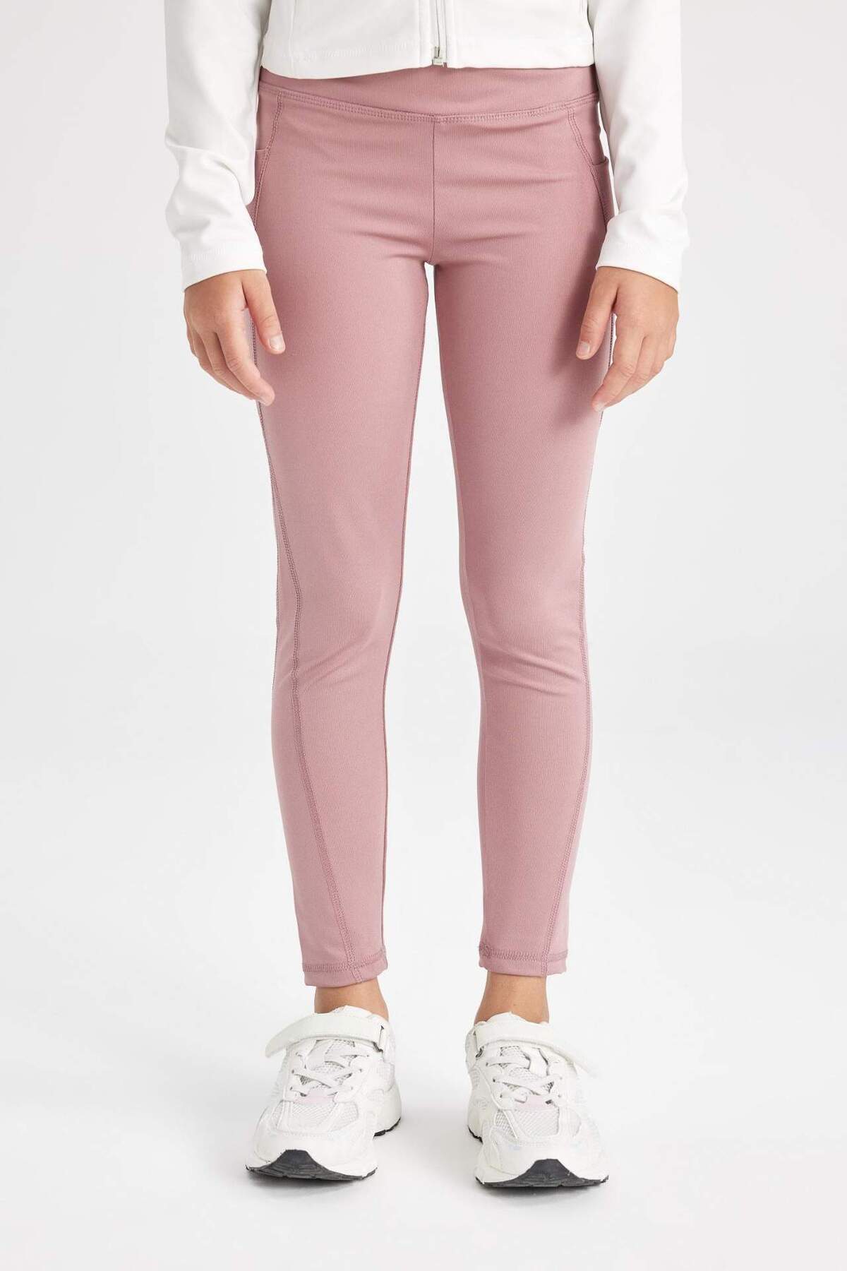 DeFacto-Girls' Basic Plain Standard Size Pocket Leggings C9638A824Au 4