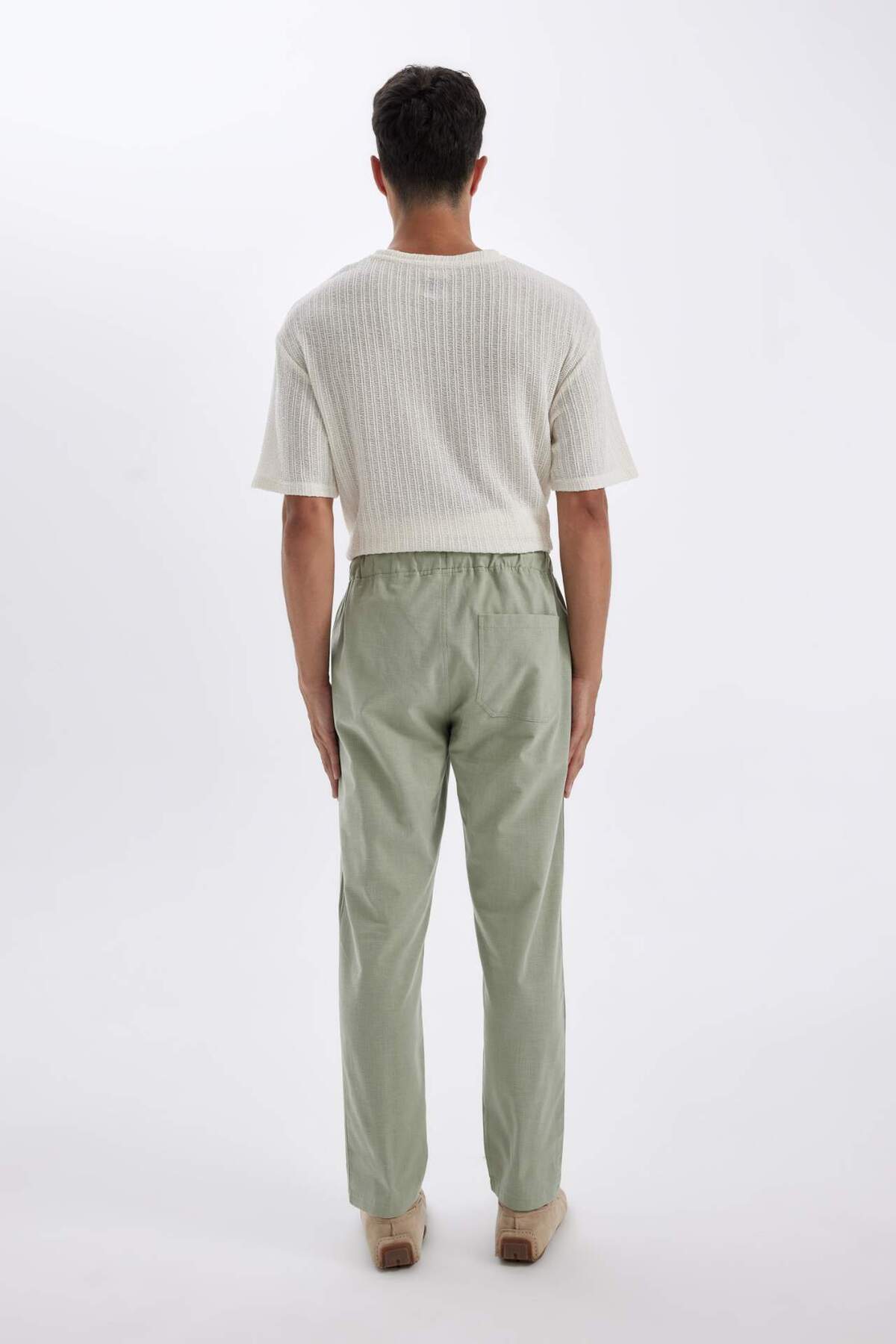 DeFacto-Joggerhose aus Baumwolle mit schmalem Bein, elastischer Taille und Schnürung mit Taschen Z6475az24au 7