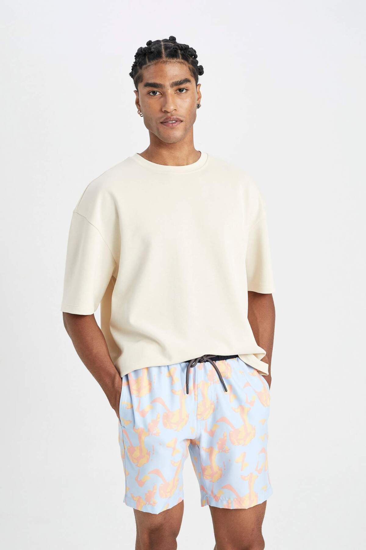 DeFacto-Patterned Regular Fit Short Swim Shorts - B7448AX24HS 4