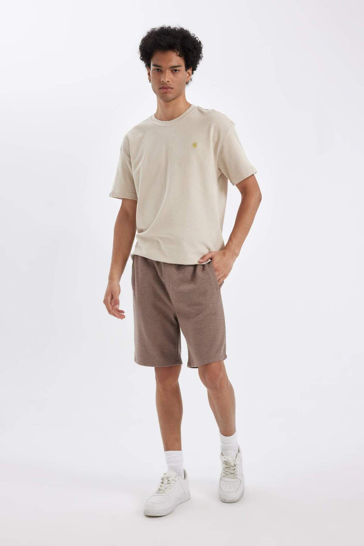 DeFacto-Regular Fit Thessaloniki Fabric Bermuda Shorts with Pockets D4546Ax24Sm 3