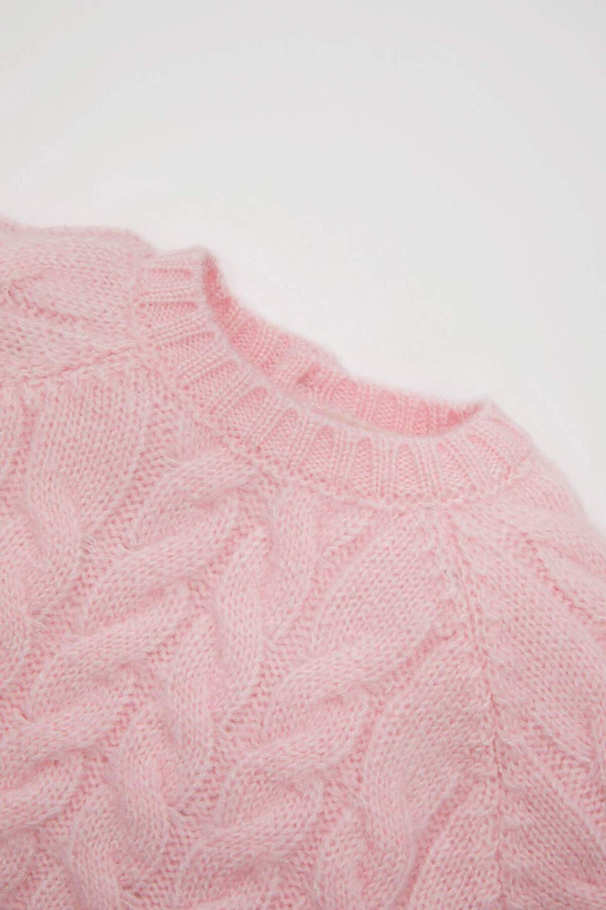 Defacto Kız Bebek Mavi Bisiklet Yaka Örgü Desenli Triko Kazak D0354A524AU fotoğrafı 2 (önizleme)