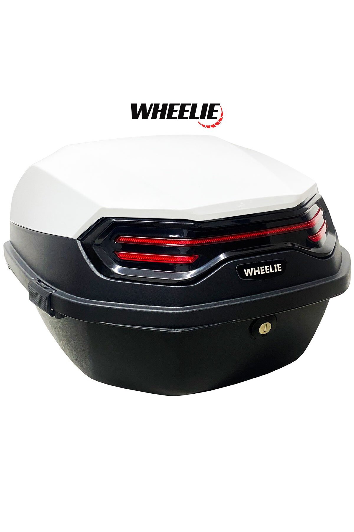 WHEELIE XT08-W 32 Litre Motosiklet Arka Çanta Beyaz Parlak Su