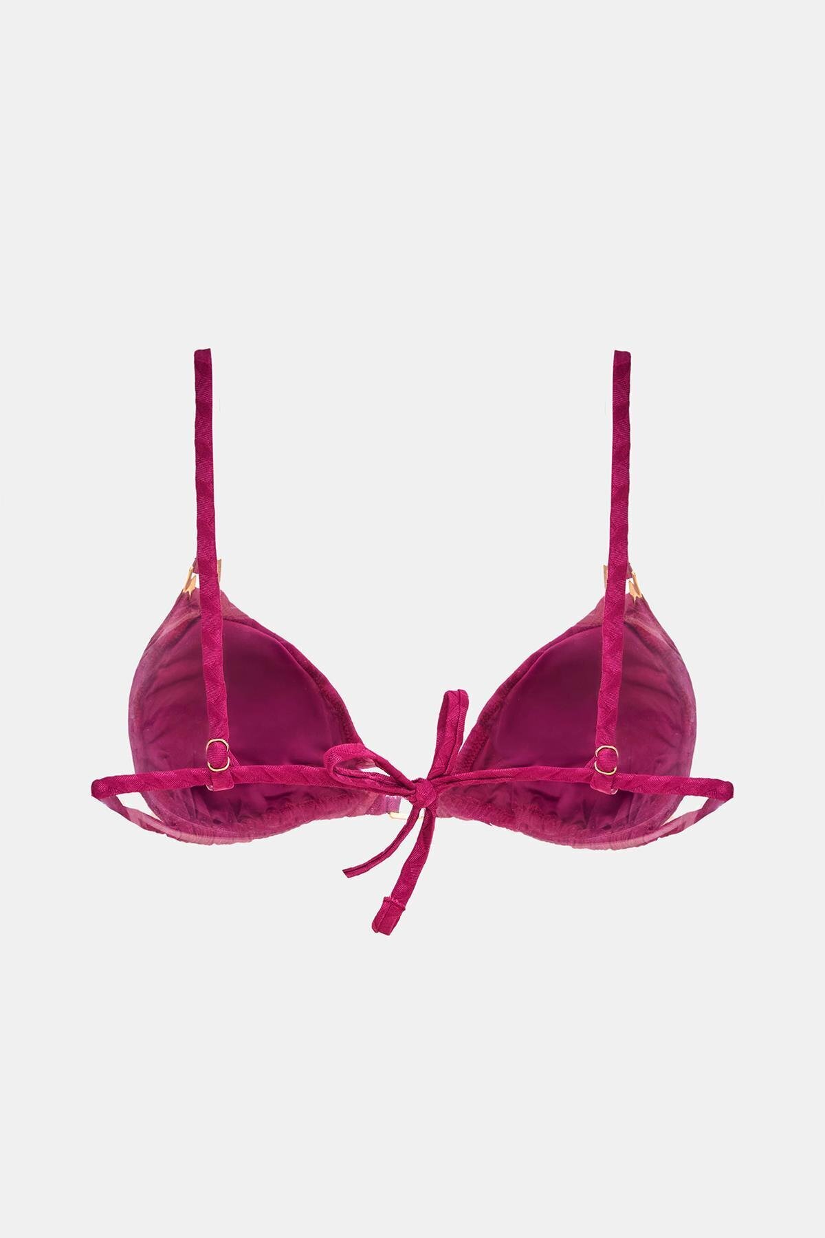 Amarelle-Olympos Purple Triangle Bikini Top with Removable Pad Without Padding 6