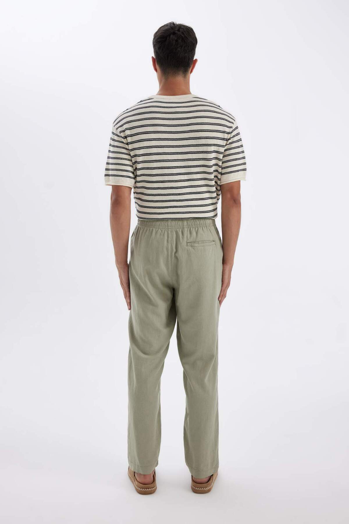 DeFacto-Relax Fit Relaxed Fit vékony szárú lenkeverék nyári nadrág C1140ax24sm 7