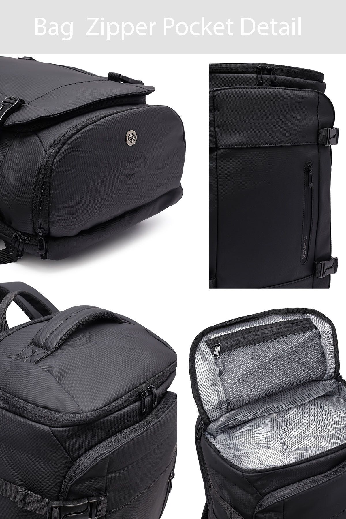Derimod-D-Pack Men's Black Fabric Backpack 25Sbd30236F 8