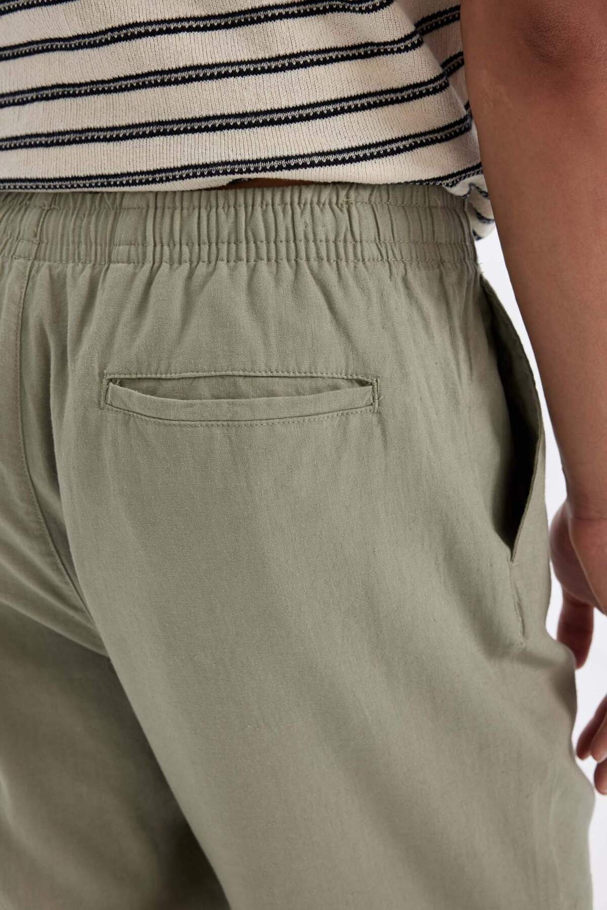 DeFacto-Relax Fit Relaxed Fit vékony szárú lenkeverék nyári nadrág C1140ax24sm 6