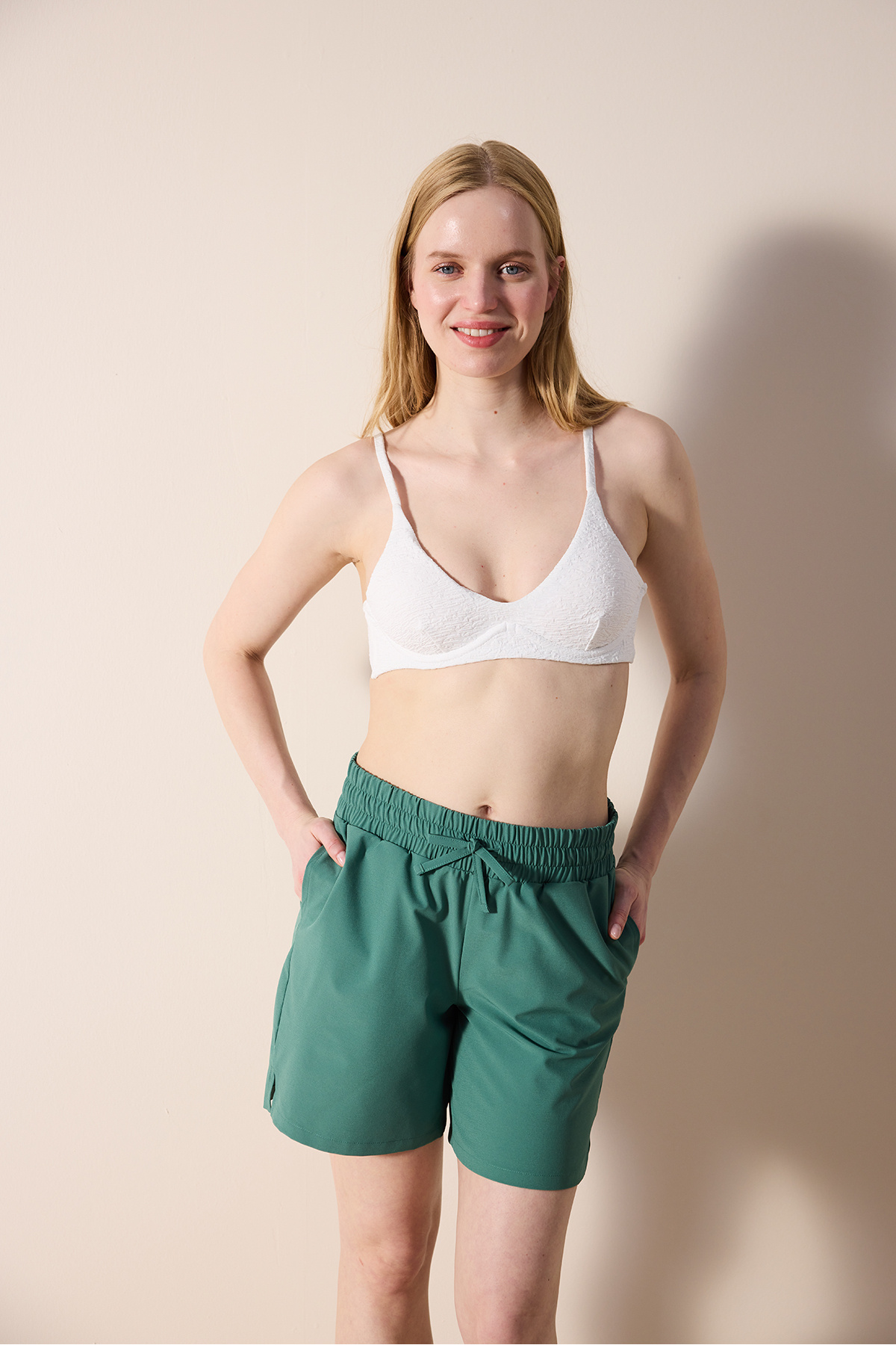 Penti-Pantaloni scurți de baie lungi, verzi, Felix 4