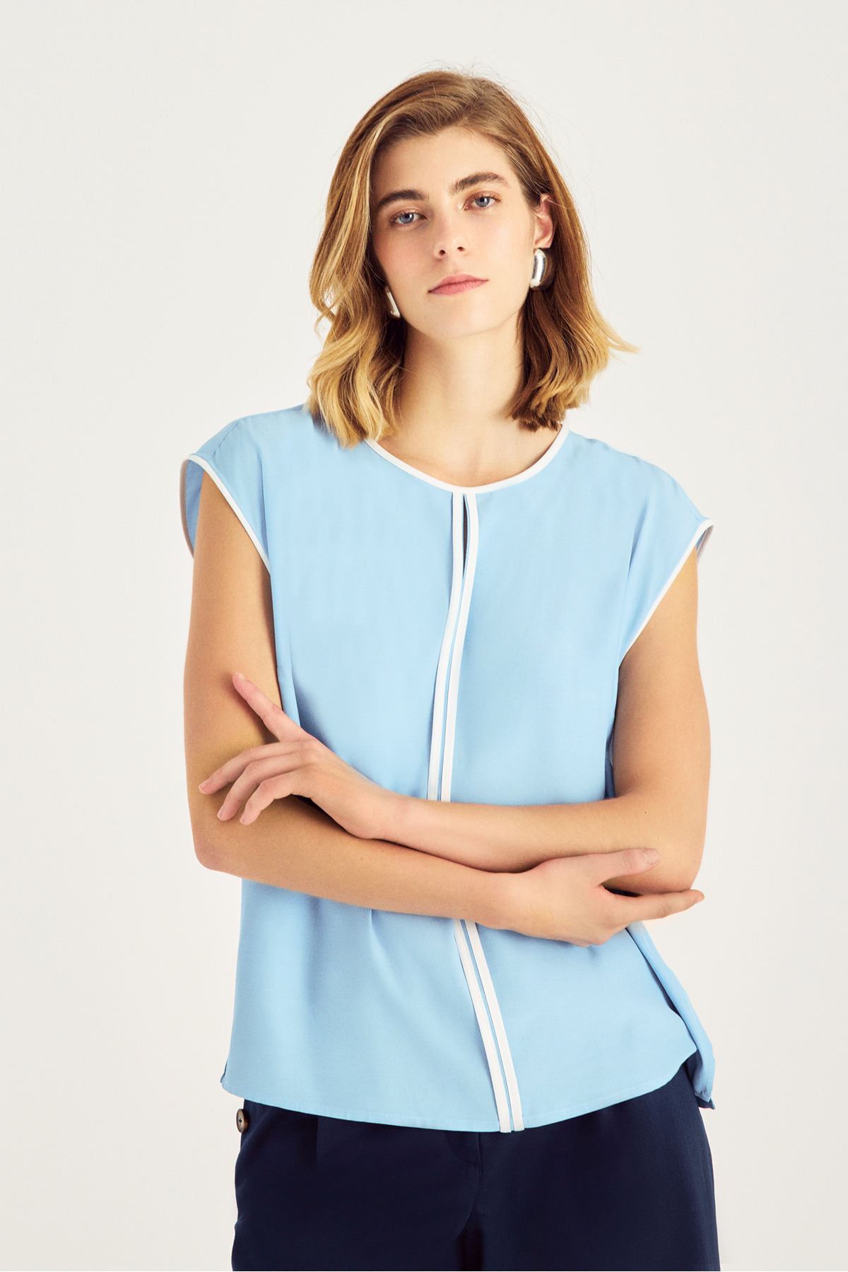 Naramaxx  Kontrast Şeritli Bluz - Görsel 2