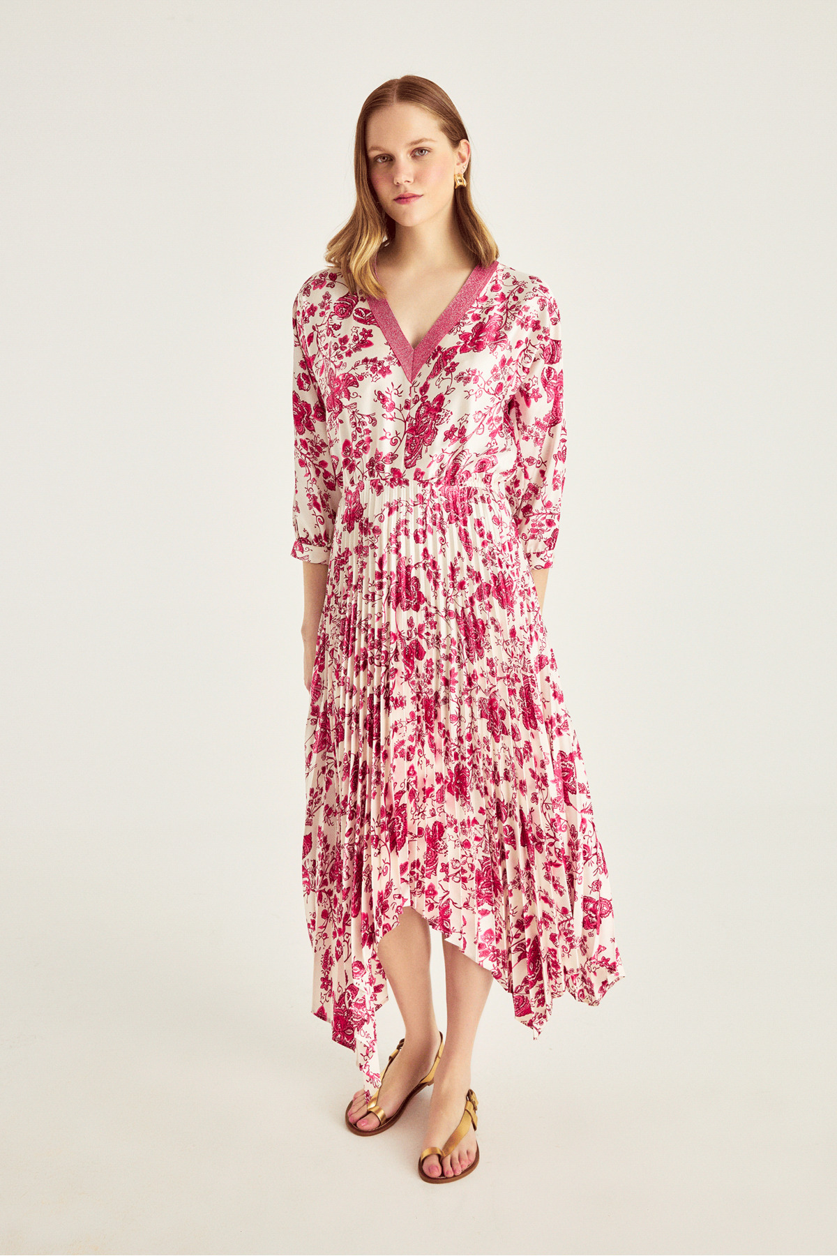 Naramaxx-Asymmetrical Skirt Pleated Dress 2