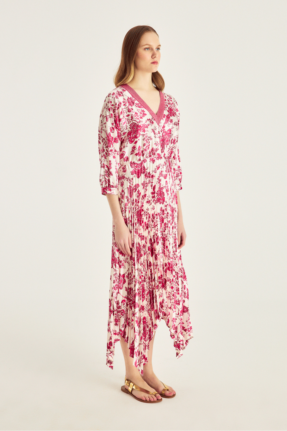Naramaxx-Asymmetrical Skirt Pleated Dress 4